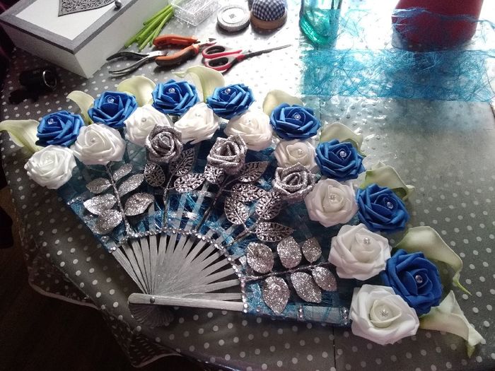 Bouquet de mariée éventail fait maison - 1