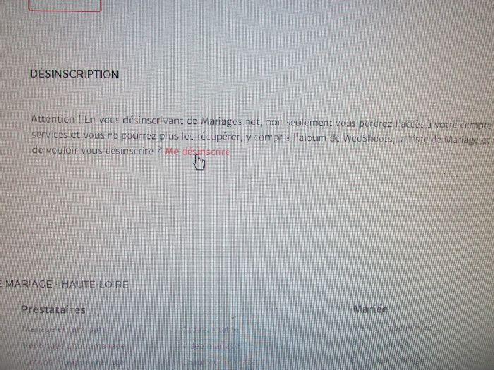 et tu as le paragraphe "désinscription"