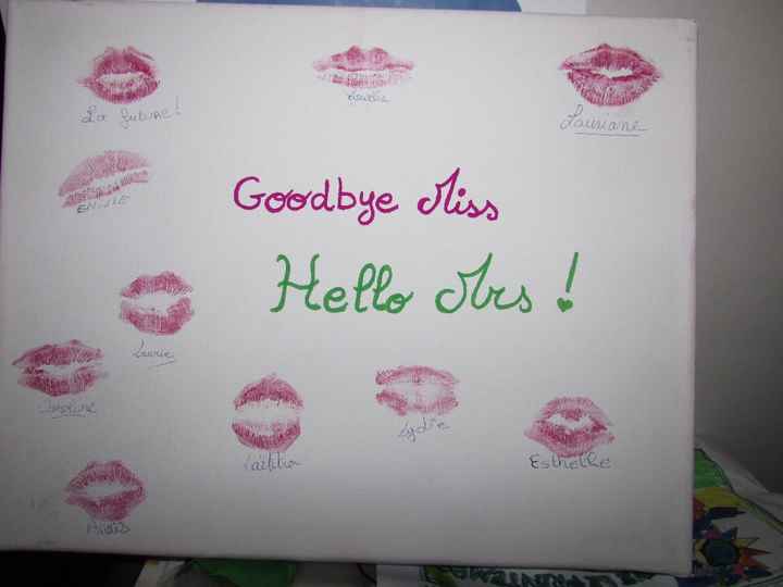 Mon tableau ! (je devais voir ma témoin le samedi et du coup je voulais lui amener pour qu'elle le p