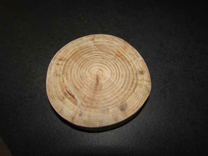 Le bout de bois que mon homme a trouvé et poncé :)