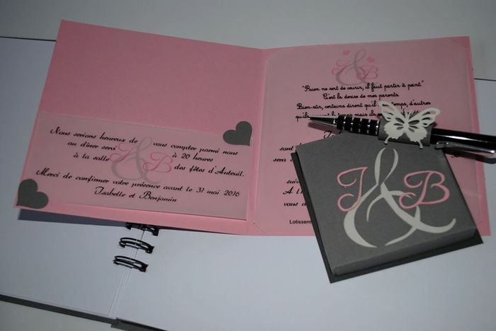 Version finale faire part, livre d'or et porte stylo - 2