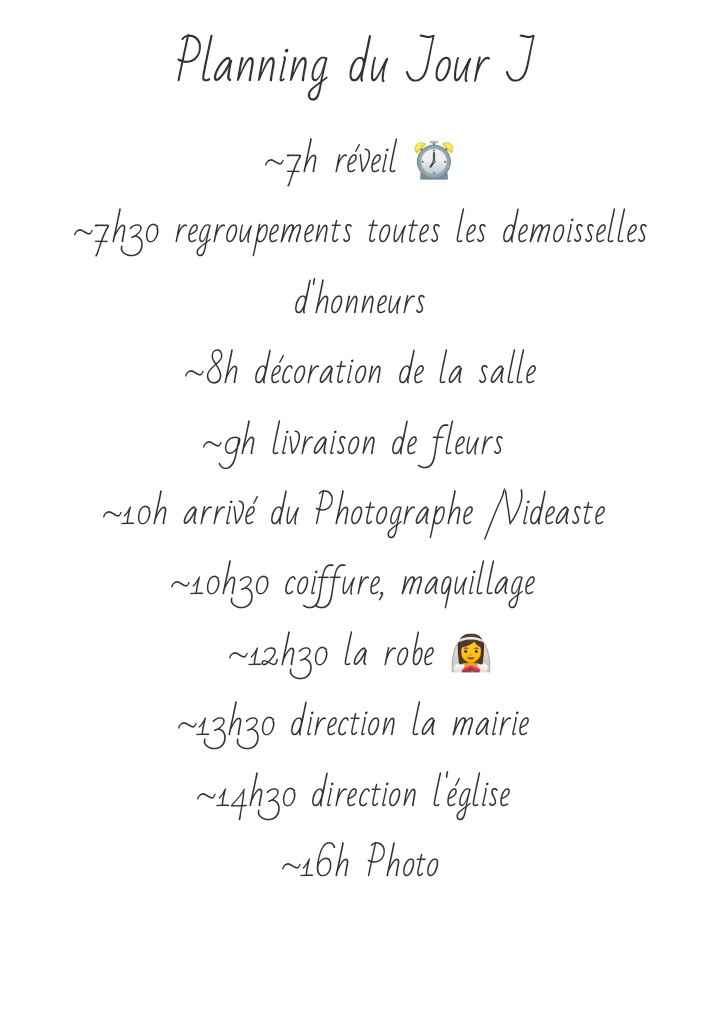 Planning du Jour j 😍 - 1