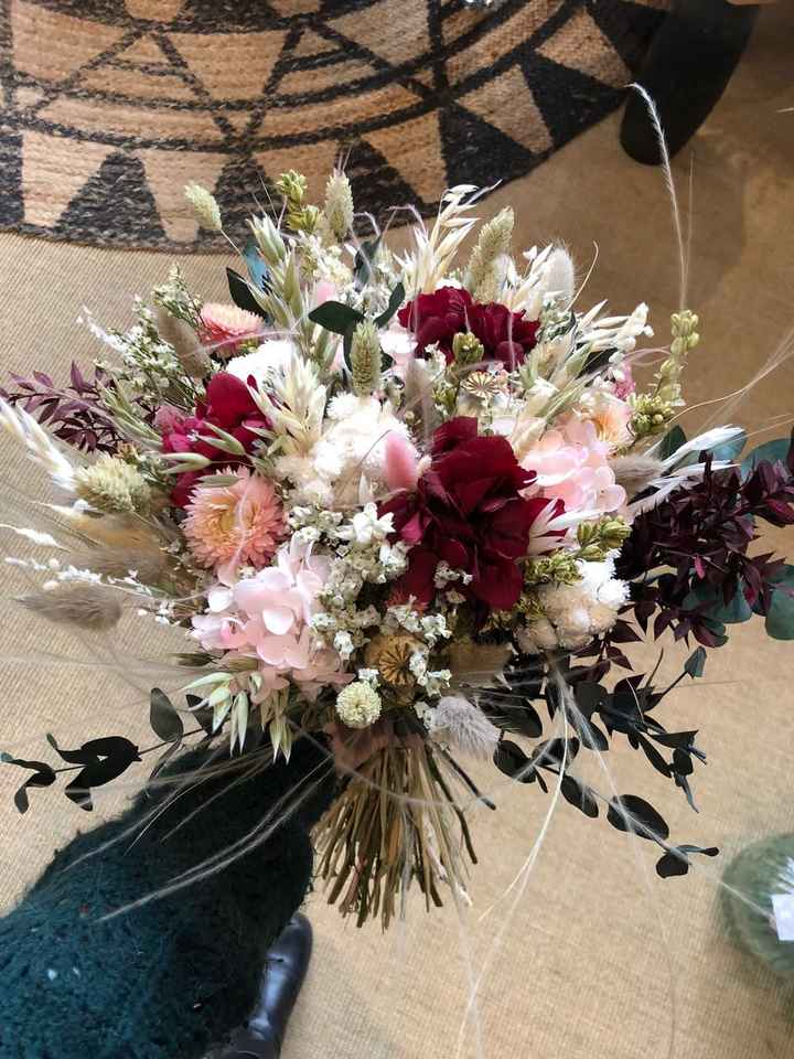 Bouquet de mariée en fleurs séchées - 1