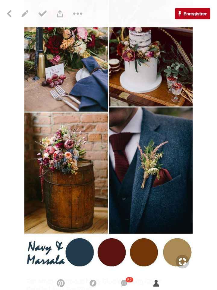 Navy Marsala doré rustique