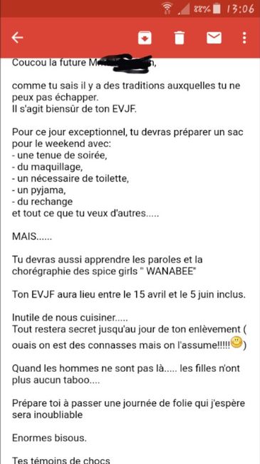 Les instructions evjf - 1