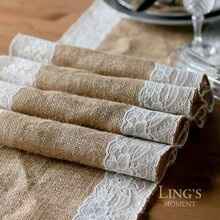 Chemin de table jute et dentelle - 1