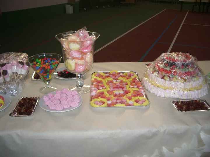 buffet de bonbons de mon mariage (la table n'est pas complète)