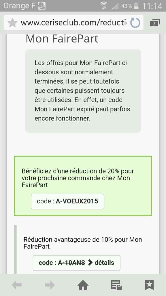 Code promo / réduction site faire part - 2