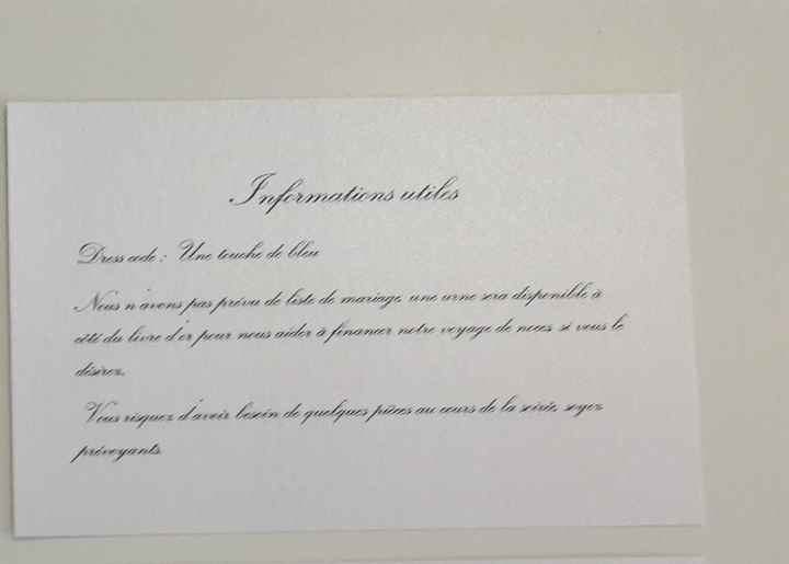 Le coupon que les invités garde et qui est aussi glissé dans la pochette en bas à droite (au dos il 