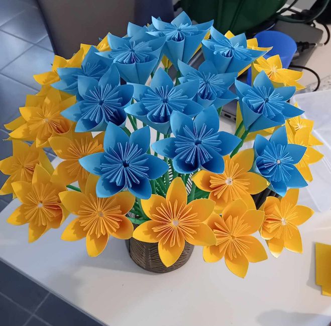 Bouquets de fleurs origami 1