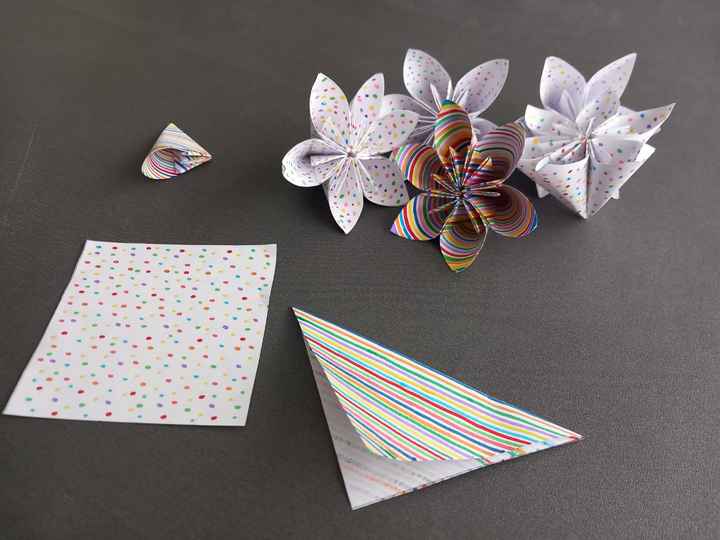 Bouquets de fleurs origami - 4