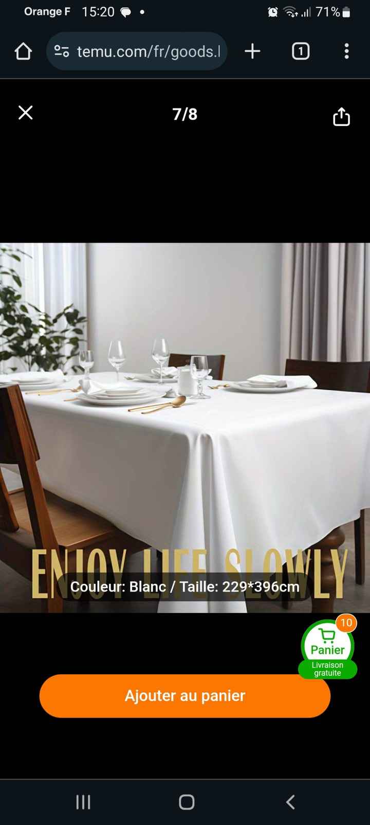 Nappe table - 1