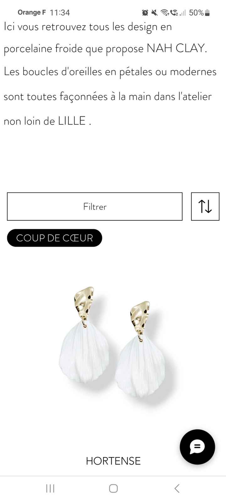 Boucle d'oreilles porcelaine - 1