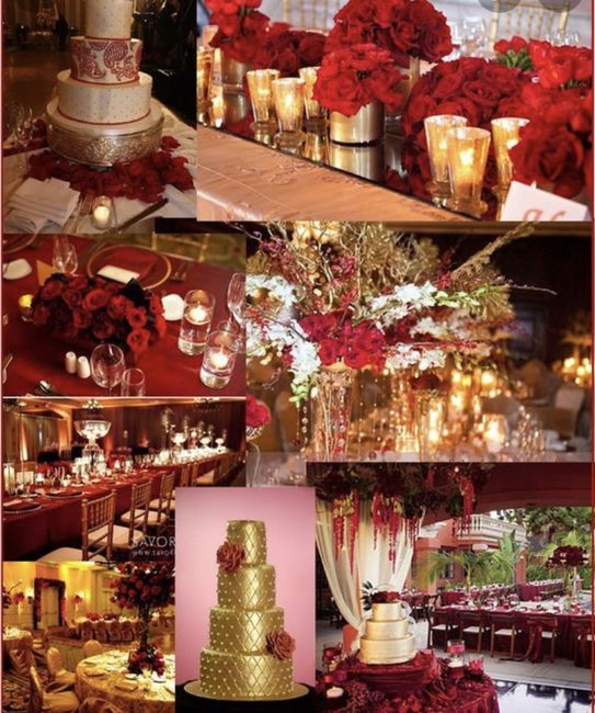 Décoration table tons rouge/doré - 3