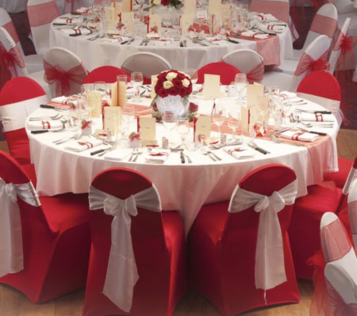 Décoration table tons rouge/doré - 4