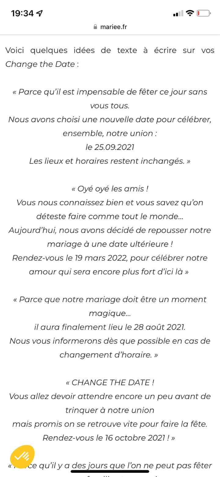 Texte pour nouvelle date - 2