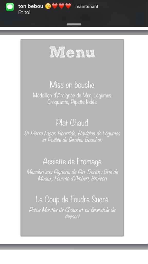 Quel sera le menu de votre mariage ? - 1