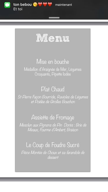 Quel sera le menu de votre mariage ? - 1