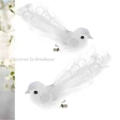 Décoration tables "Air " Duo d'oiseaux blanc de rêve