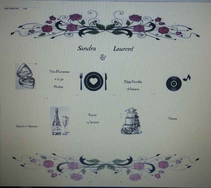 Programme  du jour j - 1