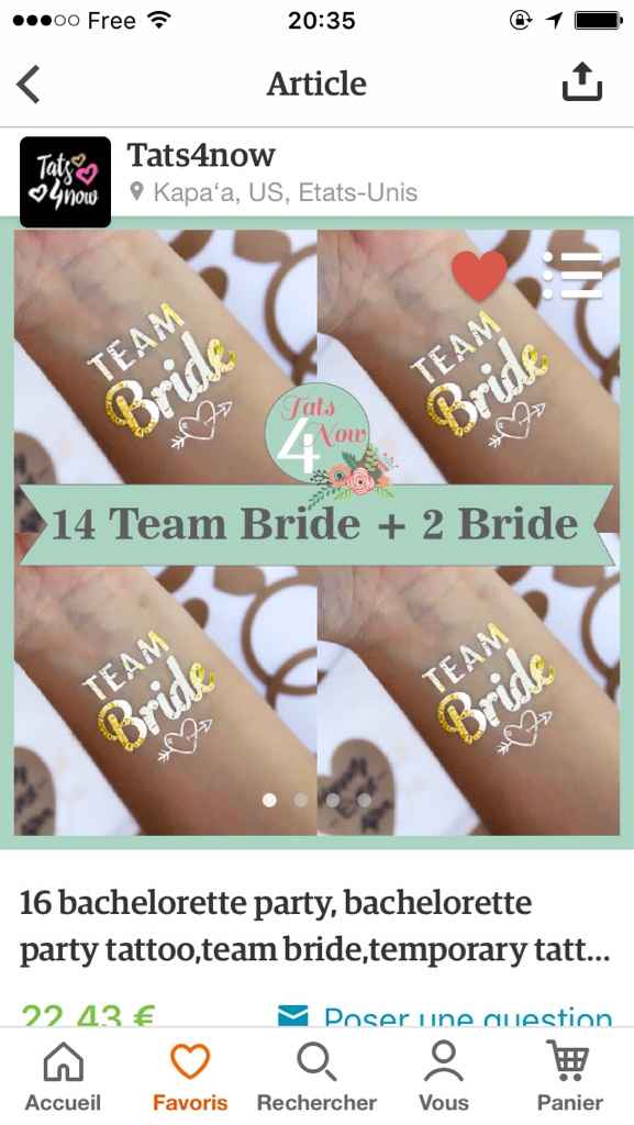 Achat du jour pour evjf - 1