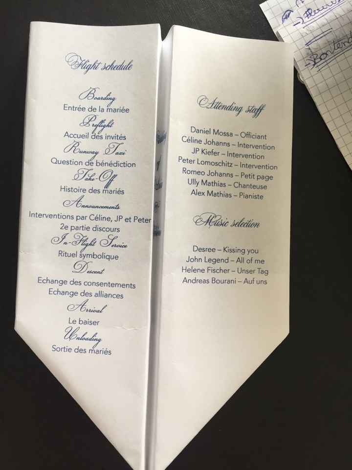 Notre programme pour la cérémonie laïque - 1