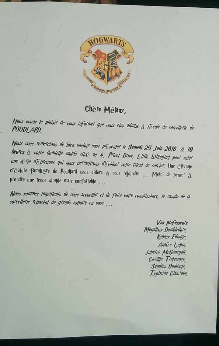 Lettre de Poudlard