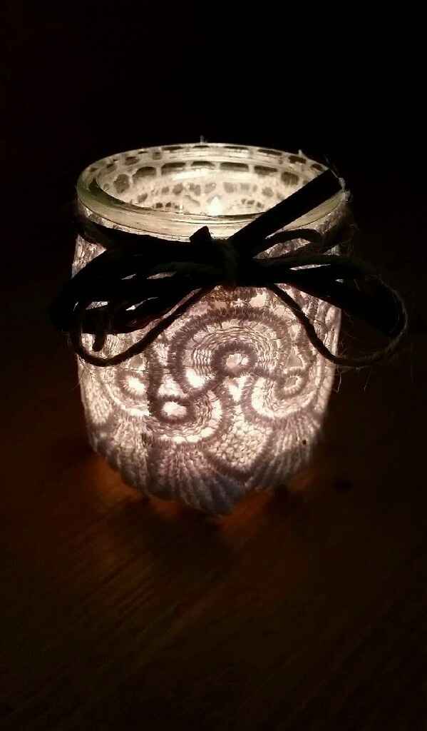 Mon 1er diy : photophores dentelles pour mariage champêtre - 1
