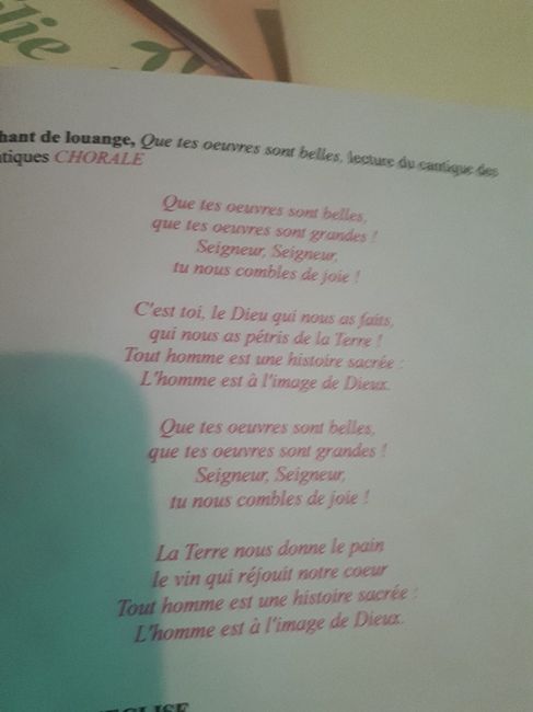 Chant pour livret de messe 🤔 3
