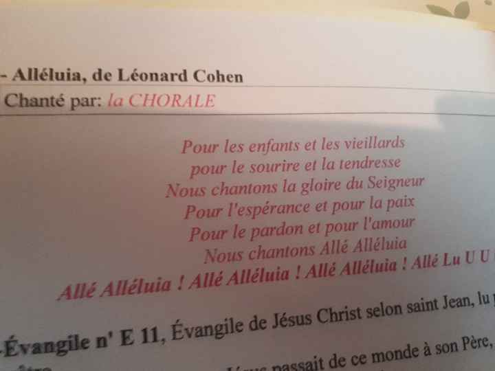 Chant pour livret de messe 🤔 - 1