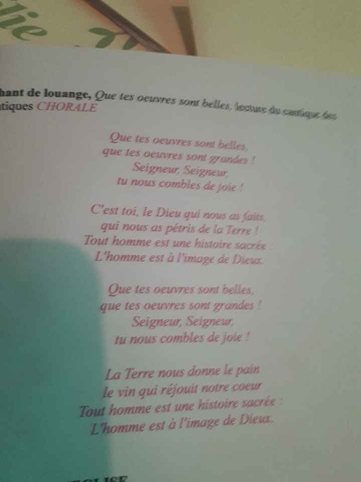 Chant pour livret de messe 🤔 - 2