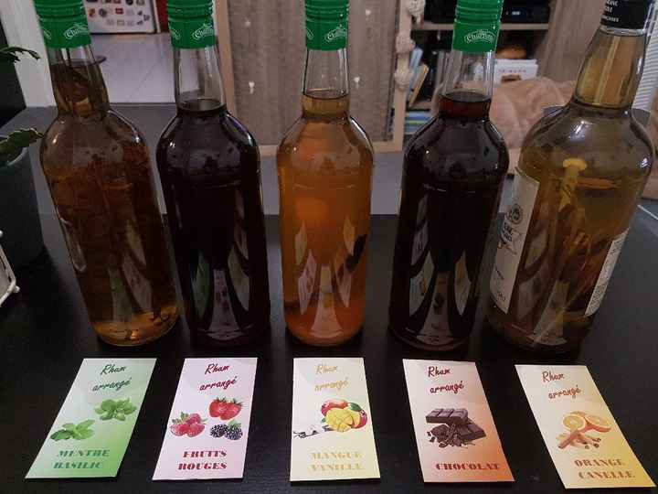 Étiquettes des rhums arrangés