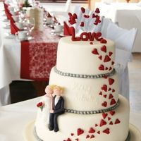 Gâteau mariage rouge et blanc - 1