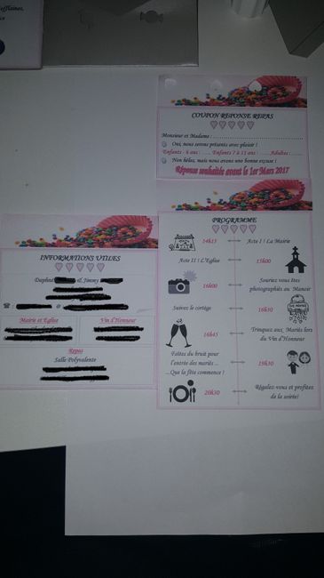 Informations pour repas