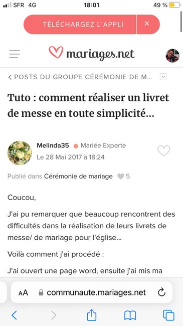 Perdue pour mon livret de cérémonie 4