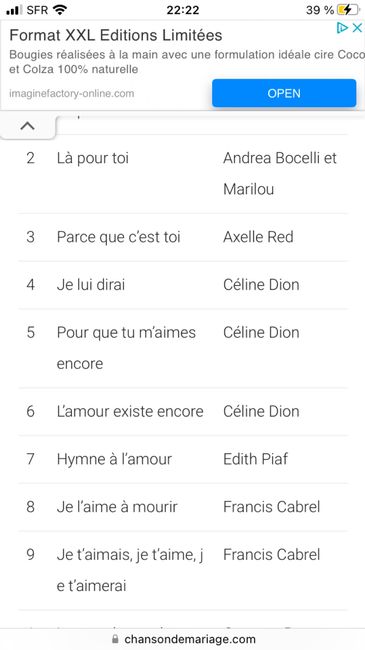 Recherche musique arrivée Alliance 1