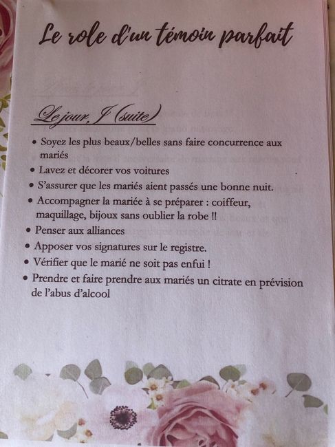 Livrets  parfait témoin et parfaite demoiselle d’honneur 10