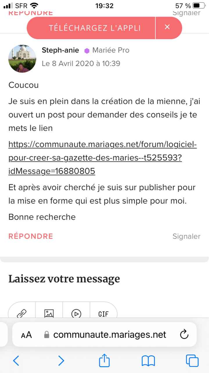 Logiciel gazette des mariés - 1
