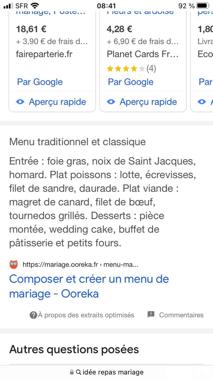 Idées de menu - 1