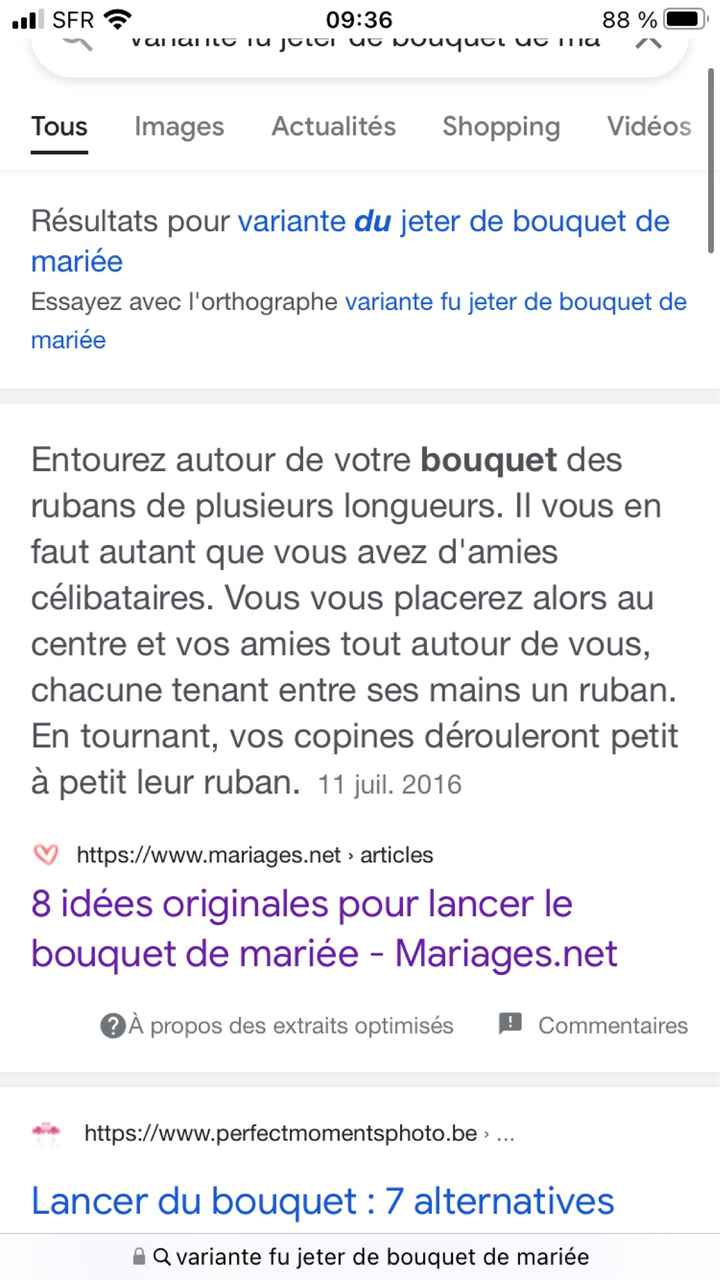 Ne pas faire de lancer de bouquet ? - 1