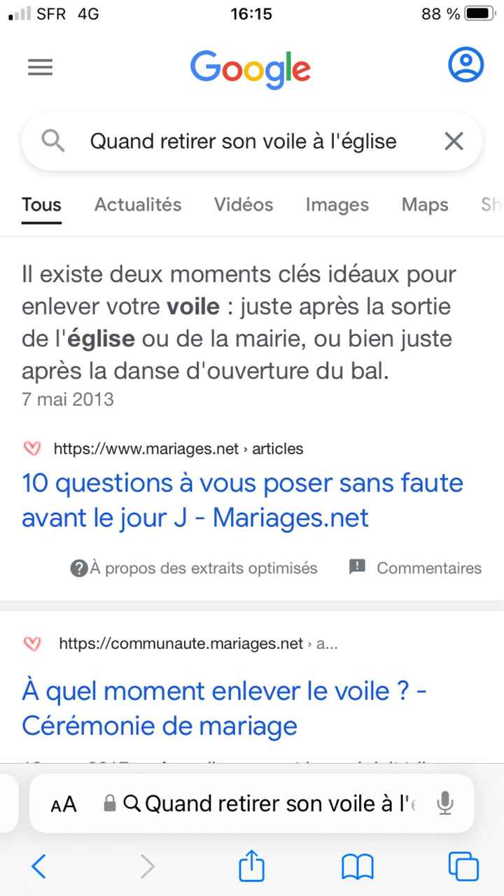 à quel moment retirer le voile? - 1