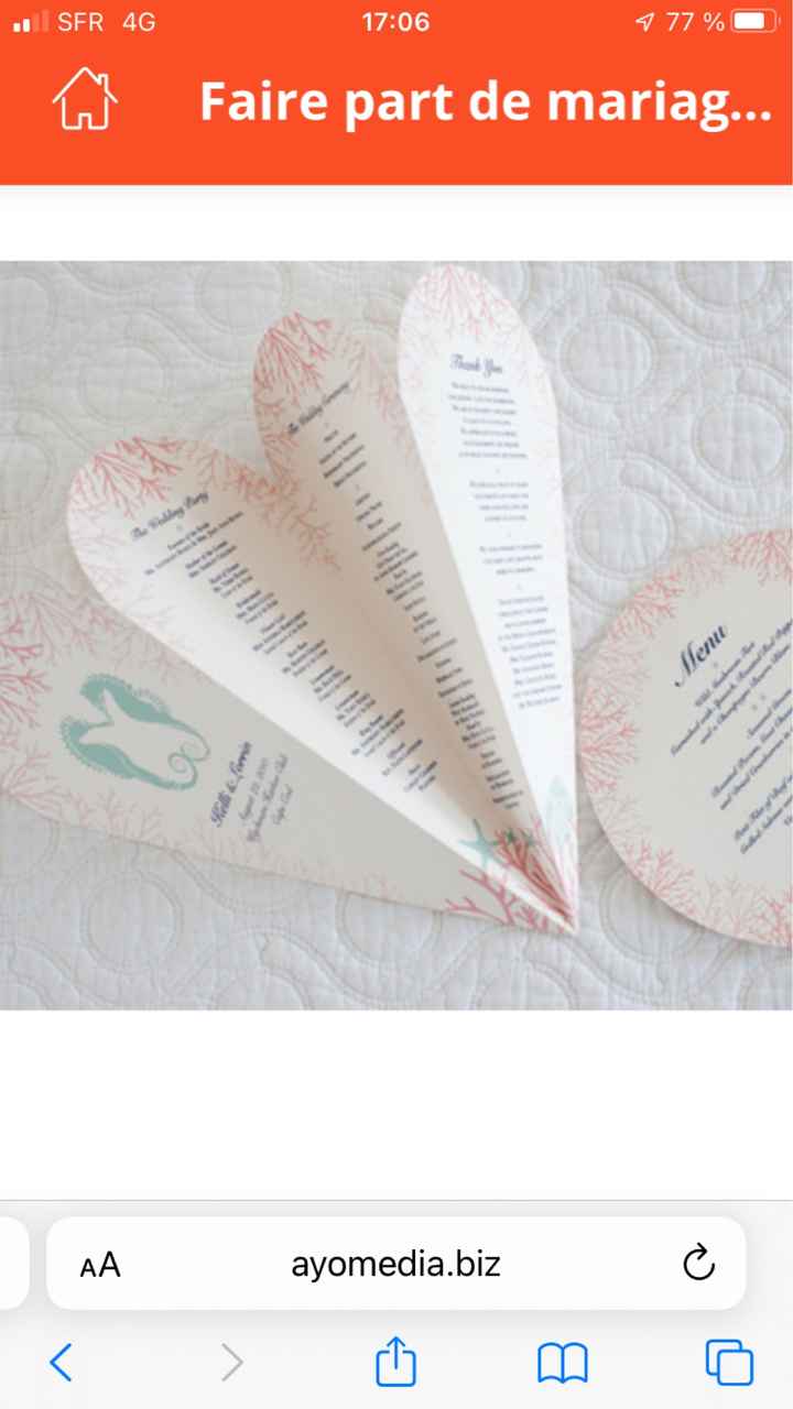 Faire-part écolo, faits main, en kraft, éventail ? - 1
