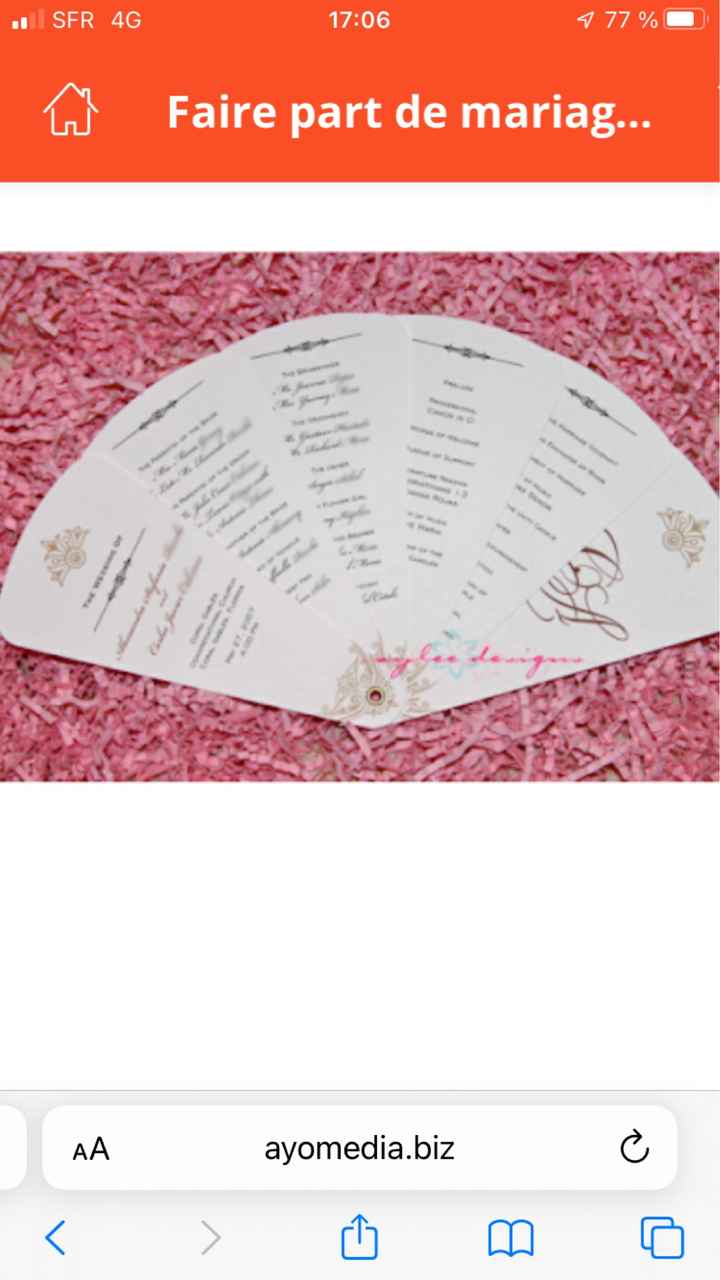 Faire-part écolo, faits main, en kraft, éventail ? - 2