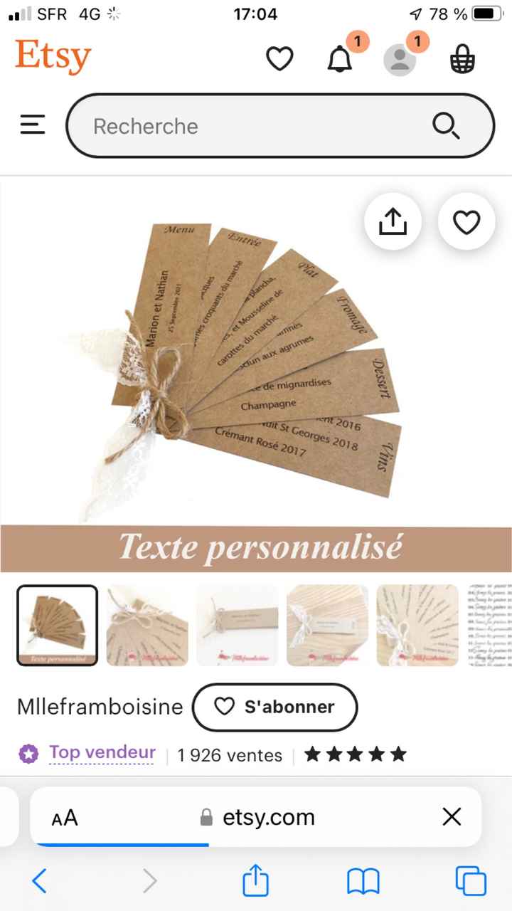 Faire-part écolo, faits main, en kraft, éventail ? - 4