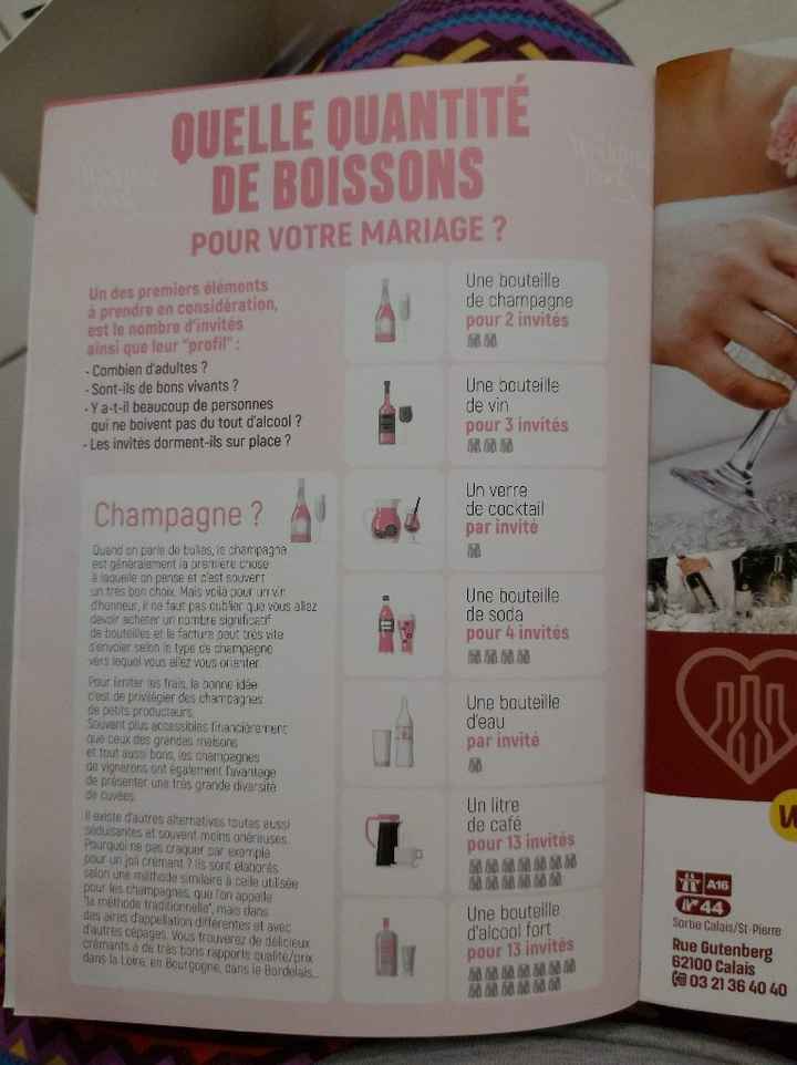Quantité des boissons pour le mariage - 1