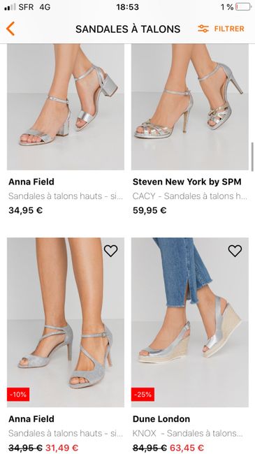 Chaussures de mariée argentées 7