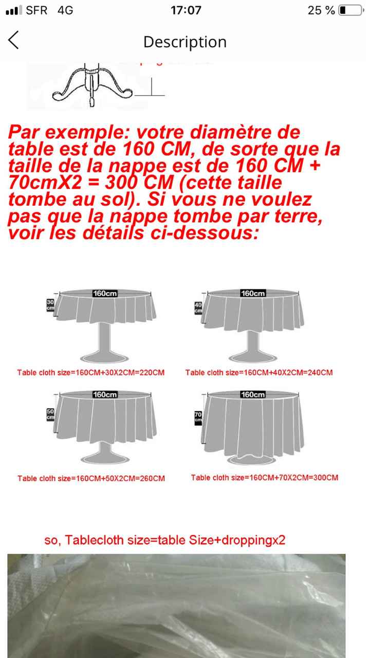 Taille nappe pour table ronde - 1