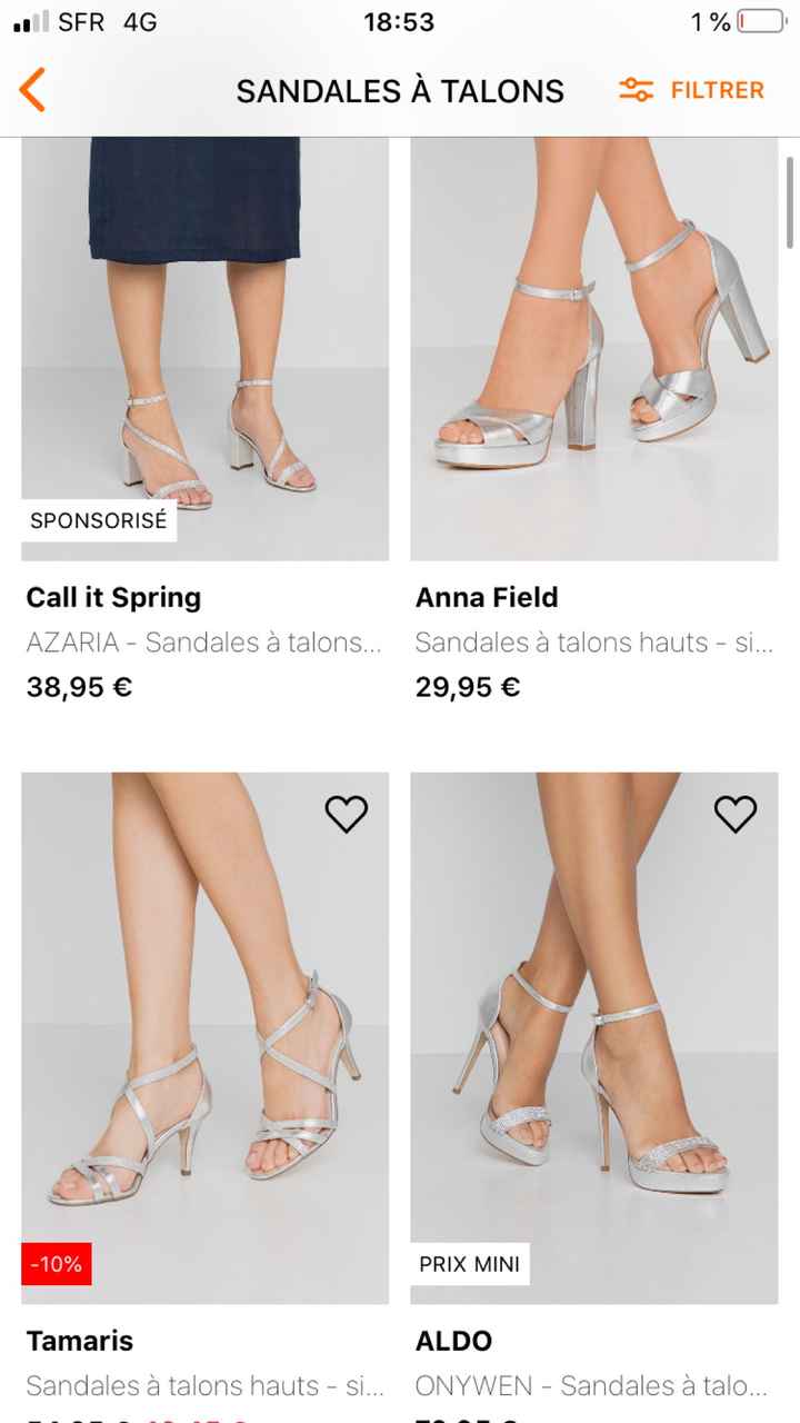 Chaussures de mariée argentées - 1