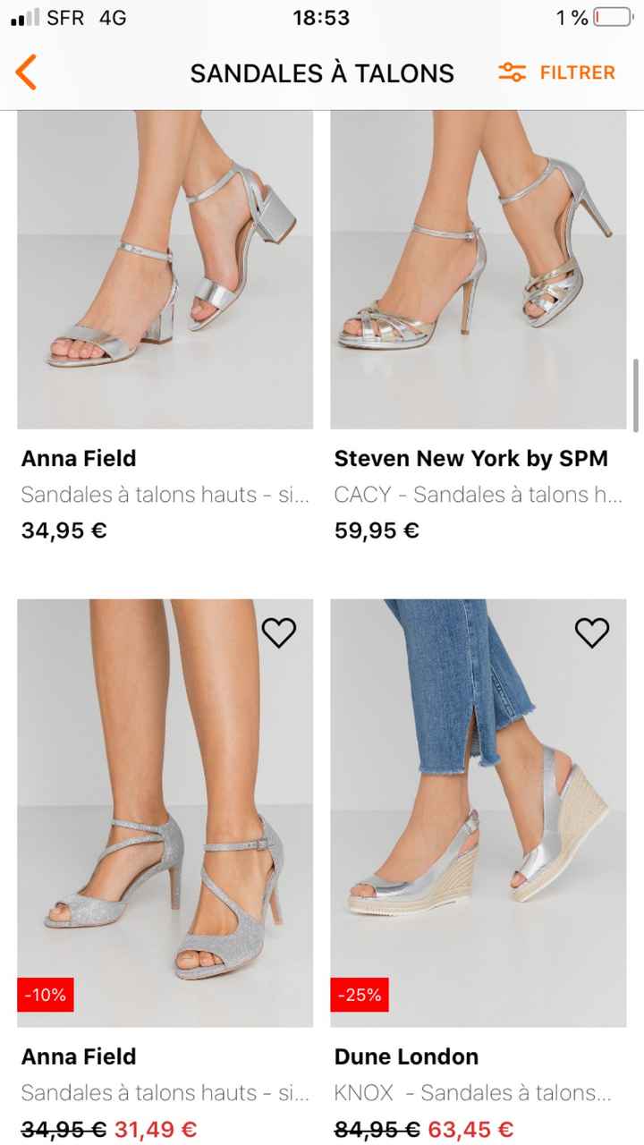 Chaussures de mariée argentées - 2