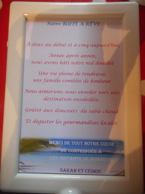 cadre boite à rêve (urne)